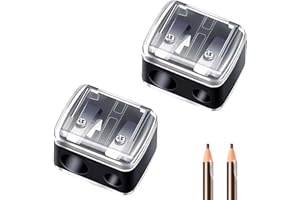 EZRANOVA Lot de 2 taille-crayons de maquillage universels – Taille-crayon de précision pour khôl, eyeliner, rouge à lèvres et crayons à sourcils – Avec lames tranchantes, maniable pour les voyages