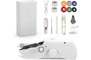 KODIVENJ Handheld Sewing Machine, Portable Mini Sewing Machines with Accessories, Electric Hand Stitching Machine for Beginners Adults,Easy to Use Suitable for Stitching Clothes,Family Travel,DIY (white)