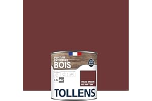 TOLLENS - Peinture extérieure bois 2 en 1 - Ultra Résistante - Finition Satin - Laque Riche en Résine - Pour Toute Boiserie Extérieure - Sans Sous-Couche - Satin - Rouge Basque - 0,5L = 8m2