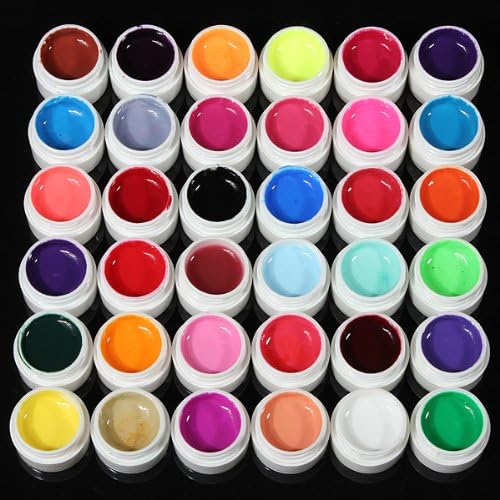 36 Colors Transparent PURE UV GEL Extension DIY Builder Nail Art Tips Design Set