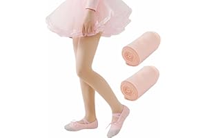 MOSIERRY Ballet Tights Girls 80 Denier Microfiber Opaque School Tights Footed Todder Kids Dance Tights 2-12 Years, Pink Black White