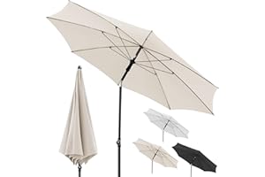 Doppler Sonnenschirm für den Garten Rethink 200cm in Natur - Runder Sonnenschirm für Balkon & Terrasse - Nachhaltiger Schirm aus 100% recyceltem Polyestergewebe - Balkonsonnenschirm mit Hülle