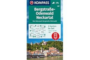 KOMPASS Wanderkarten-Set 827 Bergstraße-Odenwald, Neckartal, Geo-Naturpark Bergstraße-Odenwald (2 Karten) 1:50.000: inklusive Karte zur offline Verwendung in der KOMPASS-App. Fahrradfahren.