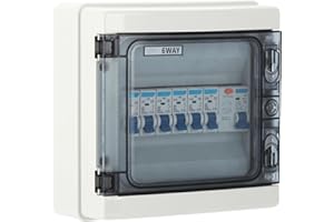 Yagosodee Circuit Breaker Waterproof 6 Way Leakage Protection 63A 30mA RCD+6MCB 2x6A+3x16A+32A