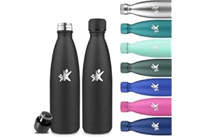 Grsta Botella Agua Acero Inoxidable- 500ml- Botella Termica, Cantimplora Acero Inoxidable, A Prueba de Fugas, Botella sin Bpa, Aislamiento al Vacío, Termo para la Escuela, Cafetería, Viajar, Deportes