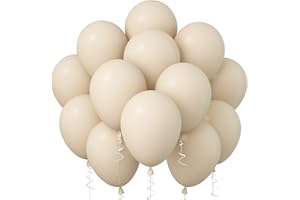 Jobkoo White Sand Balloons, 12 Inch 30 Pcs Beige Balloon Boho Latex Cream Balloons Matte Off White Neutral Helium Balloon for Birthday Wedding Baby Shower Anniversary Party Decorations
