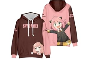 LKY STAR Spy x Family Sweats à Capuche Impression en 3D Sweatshir Langarm pour Garçons Filles Anya Loid Yor Forger Anime Cosplay Hoodie