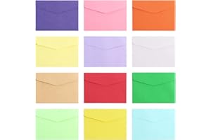 Moendergo 60pcs Mini sobres de colores, 115 x 81 mm 12 sobres de regalo pequeños colores surtidos para Navidad, Acción de Gracias, boda, fiesta de cumpleaños