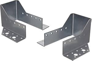 NAJDER Set di 2 staffa per travi 150 x 100 mm, morsetto per travi tipo A, supporti per travi, connettore per travi a flangia esterna, staffa a U zincata per l'assemblaggio di travetti in legno