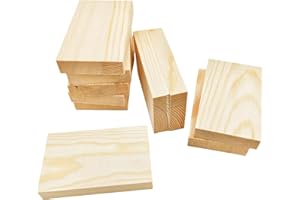 ANKTILY 10PCS Rectangle Wood Boards Unfinished Wood Blocks for Crafting, 10x6x1.5cm Blank Whittling Wooden Blocks for Carving,Painting & Burning
