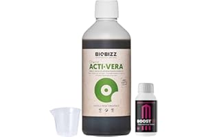 GROWMANIA.ES GROWMANIA Acti Vera di BioBizz 250 ml + Probe Boost Up di Up Nutrients + misurino | Attivatore organico per piante giovani | Aumenta la crescita in piccoli spazi