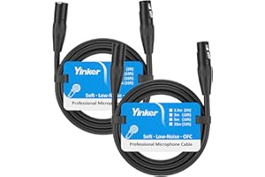 Yinker 2 Stücke XLR Kabel 3m Male zu Female, 3 Polig Mikrofonkabel Male zu Female 2 Stücke Mikrofonkabel XLR Stecker für Audio-und Sound-Equipments 3m 2 Stücke