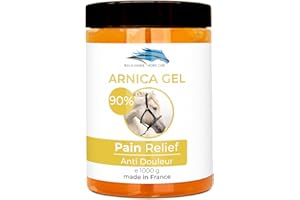 BLEU & MARINE BRETANIA Gel Naturale a base di Arnica Montana - Arnica Gel FORTE & Concentrato 90% di Estratto di Arnica BIO da Agricoltura Biologica. Gel Massaggi Muscolari e Articolari - 1000 g 1 kg