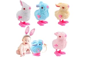 RosyFate Lapin à Remonter, 4 Pcs Jouet Sauteur à Remonter, Lapin Sauteur Mecanique, Lapin de Paques, Jouet Pâques, pour Garçons, Filles, Enfants, Surprise Cadeaux Fête de Pâques