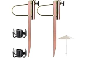 FIFIBANG 2 Stück Metall Sonnenschirmhalter, Rasendorn Sonnenschirmständer Sonnenschirm Halterung für Sonnenschirme mit Ø 20-35mm geeignet