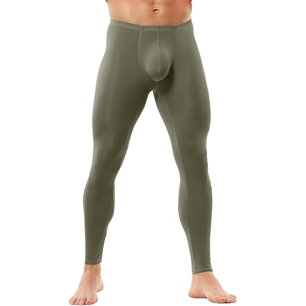 Athletic Base Layer Pants LEICHR Men's Compression Leggings With Zip Pockets - Athletic Running Workout Gym Tights Bas De Course