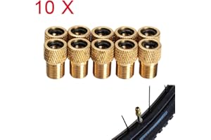 Yosoo 10Pcs Adaptateur de Vanne Valve De Vélo De Montagne Presta À Schrader Bicyclette Accessoires De Pompe Embouts en Laiton