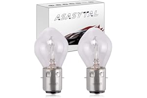 Asasytal S2 Ba20d Lampadine Alogene per Fari, 45/40W Fendinebbia Sostituzione OEM Hi/Lo Beam Lampada Faro Alogena DRL, Luminosità Gialla 3000K 12V per Auto Moto Scooter, 2 Pezzi