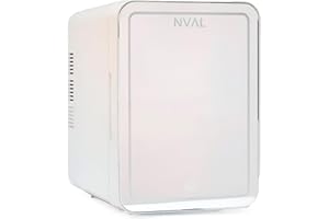 NUAL NVAL Mini Nevera Cosmeticos - Mini Nevera con Espejo Iluminado, Mini Nevera 4L, Mini Nevera Portatil 12V/220V, Mini Neveras Para Habitacion, Mini Nevera Electrica, Nevera Oficina, Mini Fridge