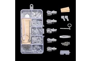 Silars Almohadillas Nasales para Gafas, 25 Pares Almohadillas Gafas Nariz, Incluye Almohadillas Nasales, Ganchos Gafas, Tornillos, Pinzas, Destornillador, Paño para Limpiar y Caja de Almacenamiento