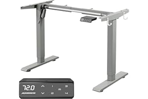 ‎MAIDESITE MAIDeSITe höhenverstellbarer Schreibtisch elektrisch mit starken Motor, tischgestell höhenverstellbar 2 teiligen Beinen sowie auch 4 Memory-Steuerung und Kindersicherung - T1 Basic(Grau)