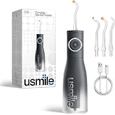 usmile C30 Irrigador Dental Port&aacute;til Inal&aacute;mbrico, Dep&oacute;sito de 300 ml, 5 Niveles de Presi&oacute;n, Boquillas para Ortodoncia e Invis