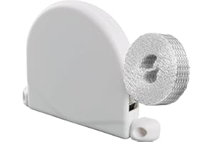 badaren Recogedor Persiana, Enrollador Persiana, Recogedor Exterior de Persianas, Recogedor Abatible, Rotación de 180°, con Cinta de 14 mm de Ancho * 5 m, Recogedor Persiana Abatible, Blanco