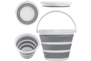 ALMAR BABY Cubo Plegable de Silicona Plastico | Capacidad 10 litros Compacto y Resistente | Ideal para Camping, Limpieza, Jardín o Playa