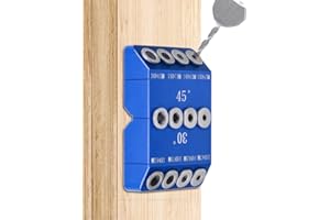 Frunimall Angle Drill Hole Guide, 30/45/90° Angled Drill Hole Jig for Angled and Straight Hole Drilling Template for Wood Post (Blue)