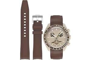 Niziruoup Correa para Reloj Omega x Swatch MoonSwatch de 20mm Correa de Repuesto de Silicona Goma Correa Curva sin huecos, Pulsera de Repuesto de Reloj de Caucho 20mm 22mm