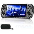 EWDGOES RGB10MAX 3 Handheld Game Console 5.0-inch IPS RK3566 4000mAh 2.4GWF BT Preinstalled Retro System 16+64GB with Portable Case Transparent Black