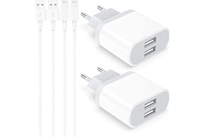 Ladegerät, 4-Pack Ladekabel 2M und USB Netzteil 5V 2.1A Replacement for iPhone 11 Pro Max XR X XS Max 8 7 6 6S SE 5S 5 5C Plus 14 13 12, Kabel Stecker Power Adapter Ladeadapter Charger 6FT Nisiyama