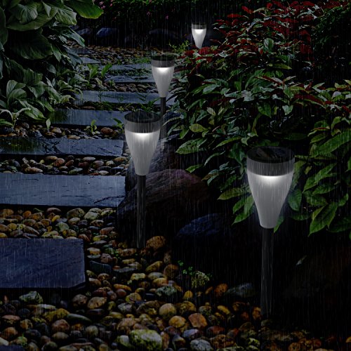 Aglaia Solarleuchten garten LED, 6 Stück Wasserdicht Solarleuchte, 7 Farben und 3 Beleuchtungsmodus mit Erdspieß für Garten Balkon und Terrasse. - 5