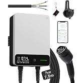 d&eacute; Wallbox 7.4 kW Single Phase with App, Cable Type 2 7.5 m | Electric Car Charger 7.4 kW, RFID, 6-32 A 230 V, Programmed Cha