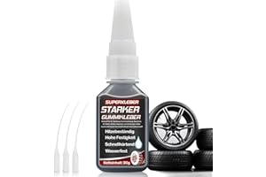 AAROVIBE Gummikleber Extra Stark Wasserfest 30g, Schwarzer Gummi Kleber mit Starker Bindung für Gummiprodukte, Reifen, Schuhe, Gürtel, Schläuche und Bastelarbeiten, mit 3 Anti-Trocknungsspitzen