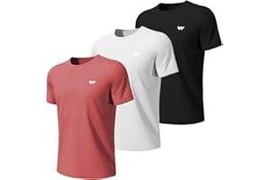 Lo.gas Maglietta Sportiva Uomo Manica Corta Asciugatura Rapida Traspirante per Palestra e Corsa 3/5 Pezzi