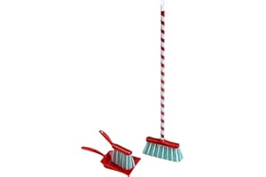 klein Theo 6201 Set de Ménage Motif Sucre d'orge 3 Pièces I Set de Ménage pour Enfants avec Balai Balayette et Pelle I Jouet pour Enfants Partir de Trois Ans