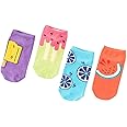THELA GAADI Pure Cotton Printed Funky Socks for Men & Women (Pack of 4) | Unisex, Low Cut Ankle Length | Summer Prints Socks | Odour Free, Breathable, Adaptive Fit