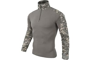 LILYCHAN LiliChan Herren Langarm Taktisches Militär T-Shirt Outdoor Shirt Kampfhemd mit Reißverschluss