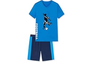 In One Clothing - Jungen Schlafanzug kurz, weicher Single-Jersey aus 100% Baumwolle, mit Motivdruck und Hose in Bermuda Form