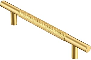 AITITAN 1 Pack Gold Cupboard Handles - 160mm Hole Spacing (210mm Length) Kitchen Cupboard Handles Gold Wardrobe Handles and Gold Drawer Handles for Cupboards Drawers