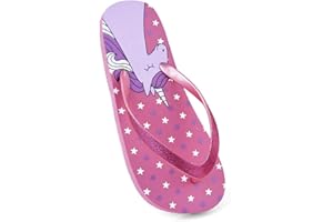 DINZIO Girls Kids Glitter Unicorn Flip Flops