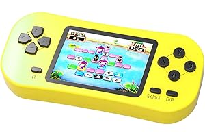 ZHISHAN Console de Jeu Portable pour Enfants Intégré 218 Jeux rétro Classiques 2,5 "LCD HD écran Arcade Récupération Système d'anniversaire pour Enfants (Jaune)