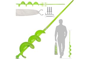 JAYZOD Entfernbare 85 x 7cm Gartensperrbohrer, verlängerte Schraubbohrer für Kugeln und Blumenpflanzen ohne Knie Pflanzenbohrer für 10 mm (3/8 Zoll) Sechseckbohrer Erdbohrer, Pflanzbohrer