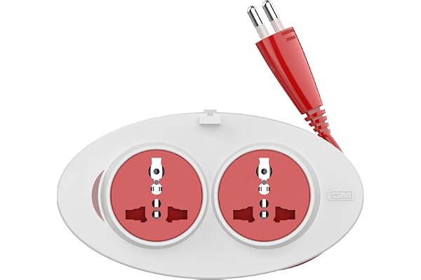 GM 3206 G-On Extension Board with 2 International Sockets 2.5M Extension Cord Dual-Tone Design Child Safety Shutters Compact & Travel-Friendly 240V Power for Laptops, Phones & More