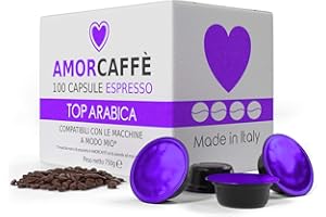 AMORCAFFÈ Amorcaffe 100 Coffee Capsules Pods Compatible with Lavazza A Modo Mio - Top Arabica taste - Slow Roast