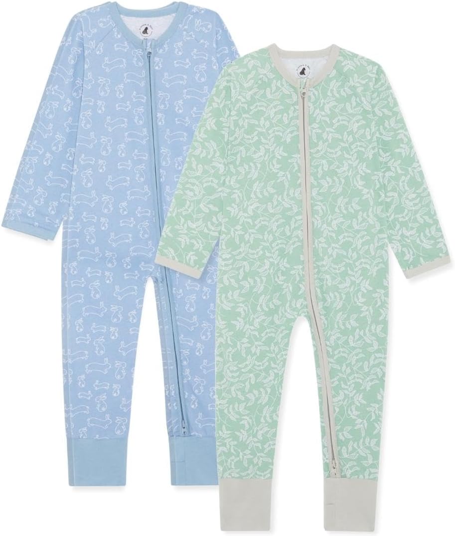 Bramble & Bear Pijama Bebé Niño y Niña (Packs de 2) - Algodón Orgánico. Pijamas Enteros para Bebés Supersuaves