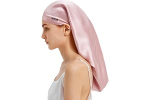 ‎LILYSILK LilySilk Maulbeerseide Haarhaube Schlafmütze Schlafhaube 100% Seide von 19 Momme Lange Seidenmütze Kappe für lockiges Haar, Nachtmütze zum Schlafen, Seidenhaube für Frauen mit Langen Haaren