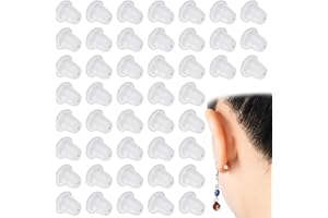 PSYQTSUARY 1000 piezas de plástico para aretes, repuesto transparente de goma para pendientes, topes suaves de seguridad para los oídos, soportes de silicona para mujer, aretes de gancho de pez, aros