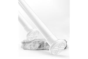 HOFACTORY MEISENBERG - Asta per tenda da doccia, senza praticare fori, 160-210 cm, diametro 32 mm, bianca, a morsetto, resistente, estensibile, asta telescopica, per tende, balconi e doccia